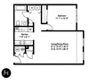 1 Bedroom 1 Bath Style F1 2D Floorplan 1 Bedroom 1 Bath Style F1 2D Floorplan, Crawford Square Apartments, Pittsburgh, PA